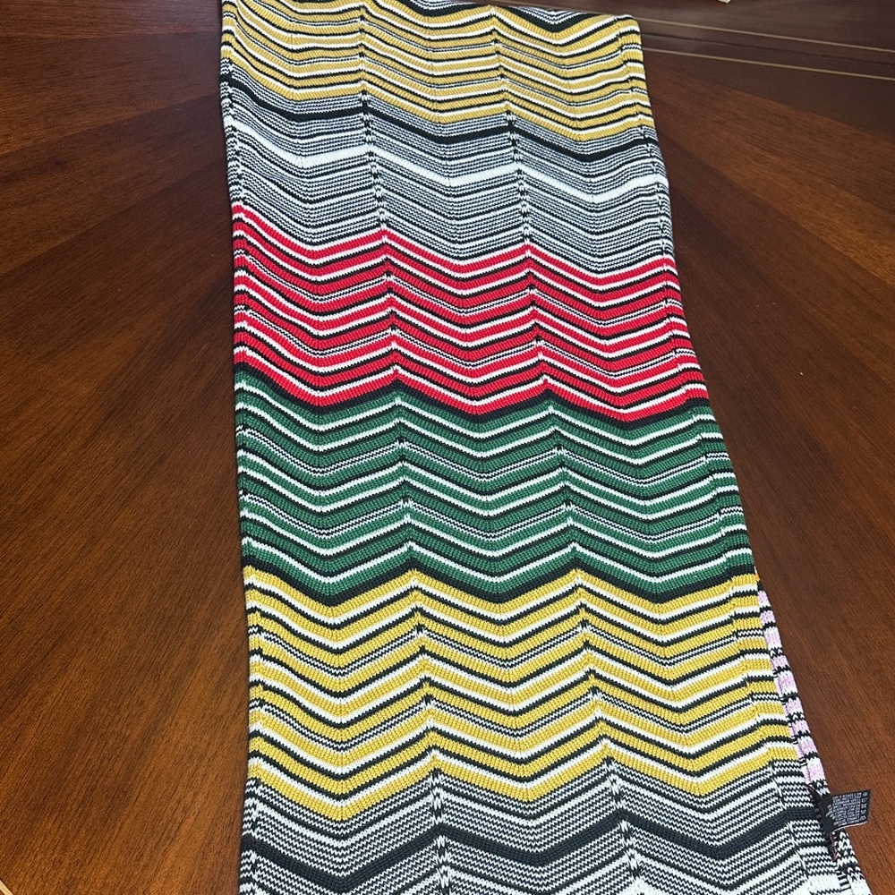 Missoni Zigzag Knit Scarf – Multicolor Chevron Pattern - Picture 5 of 8